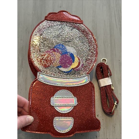 Bewaltz Classic Red Gumball Machine Handbag Sparkle Glitter Novelty - Picture 3 of 10